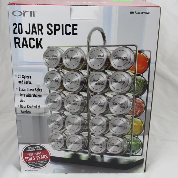 ORII 20 Jar Spice Rack, Filled with premium spices. - Picture 1 of 2
